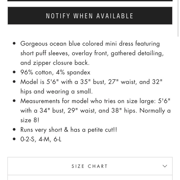 THESE THREE BOUTIQUE Blue Puff Sleeve Dress Small - Picture 5 of 7